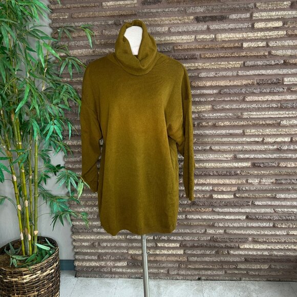 A Pea in the Pod Vintage Olive Green Brown Cowl Neck Tunic Maternity Sweater - Picture 6 of 6